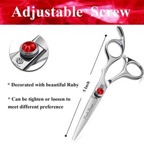 img 1 attached to Silver Barber Hair Cutting Scissors/Shears with Bag - 4.5/5.0 inch - Ideal for Professional Hairstylists, Hairdressers (5.0 inch)
