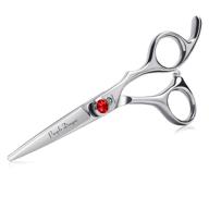silver barber hair cutting scissors/shears with bag - 4.5/5.0 inch - ideal for professional hairstylists, hairdressers (5.0 inch) logo
