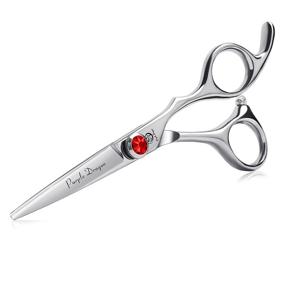 img 4 attached to Silver Barber Hair Cutting Scissors/Shears with Bag - 4.5/5.0 inch - Ideal for Professional Hairstylists, Hairdressers (5.0 inch)