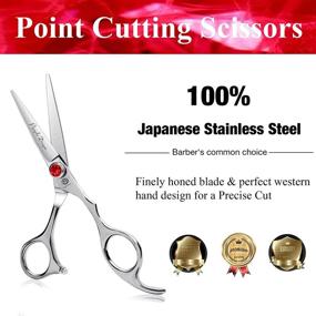 img 3 attached to Silver Barber Hair Cutting Scissors/Shears with Bag - 4.5/5.0 inch - Ideal for Professional Hairstylists, Hairdressers (5.0 inch)