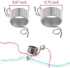 img 3 attached to 🧶 Enhance Your Crochet and Knitting Experience with the 6 Pack 2 Size Metal Yarn Guide Finger Holder Knitting Thimble