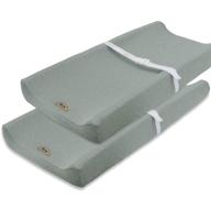 ultimate comfort and flexibility: bluesnail super soft and stretchy changing pad cover 2pk in gray logo