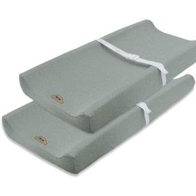 img 4 attached to Ultimate Comfort and Flexibility: BlueSnail Super Soft and Stretchy Changing Pad Cover 2pk in Gray