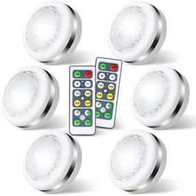 img 4 attached to 💡 Enhance Any Space with Wireless LED Puck Lights: Remote Control, Battery Operated, Dimmable Cabinet and Closet Lights - 6 Pack