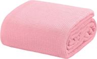 🛏️ crover all season waffle premium thermal blanket king size 108"x90" - durable, soft, cozy, orchid pink - breathable weave design - 100% cotton logo