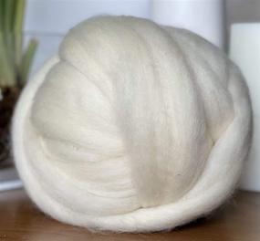 img 4 attached to 🐑 100% Natural Wool Roving Bulk, 1 lb. - Best Highland Wool for Spinning, Arm Knitting, Felting, Chunky Blankets, and Tapestry. Un-Dyed Natural Colors.