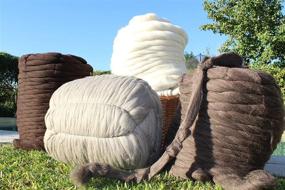 img 3 attached to 🐑 100% Natural Wool Roving Bulk, 1 lb. - Best Highland Wool for Spinning, Arm Knitting, Felting, Chunky Blankets, and Tapestry. Un-Dyed Natural Colors.