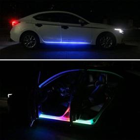 img 2 attached to 🚗 Enhance Your Ride with RGB Running Board Lights: Car LED Light Strip for Trucks and SUVs - 20 Music Modes, Wireless Remote, Dreamcolors, 12V DC, 2pcs