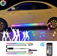 🚗 enhance your ride with rgb running board lights: car led light strip for trucks and suvs - 20 music modes, wireless remote, dreamcolors, 12v dc, 2pcs logo