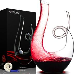 img 4 attached to 🍷 NUTRIUPS Wine Decanters and Carafes - Swan Shape, Clear, Lead-free Red Wine Decanters - 1.7L Capacity