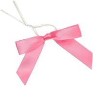 100-piece pink satin twist tie ribbon bow by juvale, 2.5 x 3 inches logo