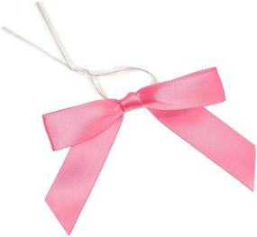 img 4 attached to 100-Piece Pink Satin Twist Tie Ribbon Bow by Juvale, 2.5 x 3 Inches