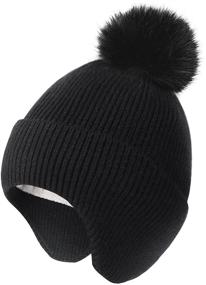 img 4 attached to Warmth and Style Combined: Camptrace Winter Earflap Knitted Beanie for Boys' Hats & Caps
