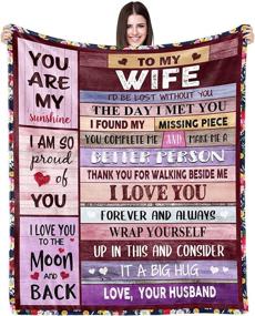 img 4 attached to Personalized Love Fleece Throws: Romantic Anniversary & Birthday Blanket Gifts for Wife - Ultra-soft Blankets for Her, Perfect Presents from Husband for Bed, Couch & Travel