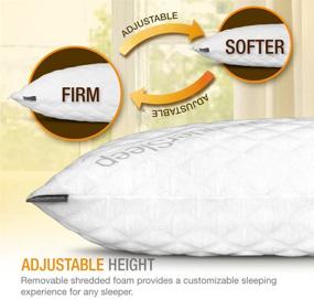 img 3 attached to 🌙 WonderSleep Premium Adjustable Loft Queen Size 2-Pack: Hypoallergenic Memory Foam Pillows with Cooling Bamboo-Derived Rayon Covers - Home & Hotel Collection