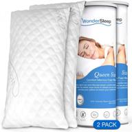 🌙 wondersleep premium adjustable loft queen size 2-pack: hypoallergenic memory foam pillows with cooling bamboo-derived rayon covers - home & hotel collection logo