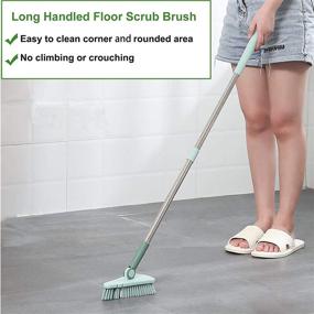 img 2 attached to 🧹 37.4” Long Handle Floor Scrub Brush for Effective Shower, Tub, Tile & Bathroom Cleaning