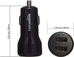 img 2 attached to 🔌 Amazon Basics 4.8 Amp Dual-Port USB Car Charger Adapter for Apple and Android Devices - 24W, Black