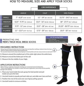 img 3 attached to 🧦 Truform Compression Socks for Men: Thigh High Over Knee Length, 20-30 mmHg, Black, Large