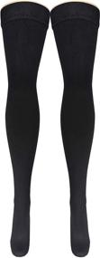 img 2 attached to 🧦 Truform Compression Socks for Men: Thigh High Over Knee Length, 20-30 mmHg, Black, Large