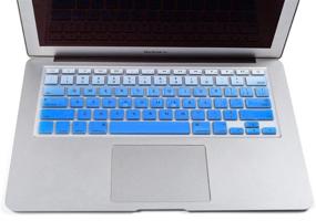 img 1 attached to 🔹 Ombre Blue Keyboard Cover for MacBook Air 13 inch A1369 & A1466 / MacBook Pro 13 inch and 15 inch - 2010-2017 Release (with/Without Retina Display, 2015 or Older Version)