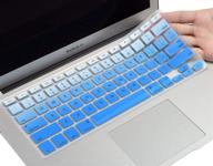 🔹 ombre blue keyboard cover for macbook air 13 inch a1369 & a1466 / macbook pro 13 inch and 15 inch - 2010-2017 release (with/without retina display, 2015 or older version) logo