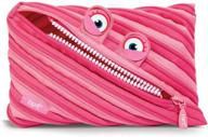 🦄 zipit wildlings large pencil case for girls: one-zipper pouch holds up to 60 pens! (pink) logo