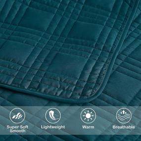 img 1 attached to 🛏️ Teal Kingston King Size Oversized Bedspread Coverlet Set - 3-Piece