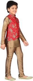 img 2 attached to 👕 Stylish Mustard Boys' Clothing: AHHAAAA Western Sherwani Waistcoat