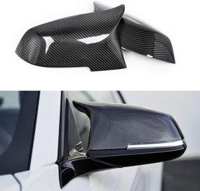 img 4 attached to SNA Glossy Black Real Carbon Fiber Side Mirror Cover Cap Replacement Set - Compatible for BMW 1 Series F20, 2 Series F22 F23, 3 Series F30 F31 F34, 4 Series F32 F33 F36, X1 E84, M2 F87 (2-pc Set)