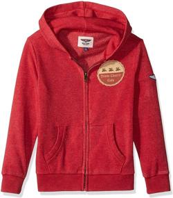 img 1 attached to Stylish Butter Boys' Mineral Wash Fleece Zip Up Hoodie for Ultimate Comfort