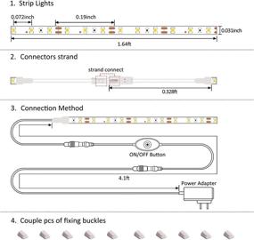 img 1 attached to 🌟 Enhance Your Space with 4PCS Under Cabinet Lighting - Remote Controlled LED Strip Lights for Kitchen, Cabinet, Counter, Showcase - 2700K Warm White Glow