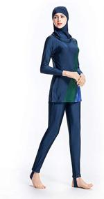 img 2 attached to Womens Islamic Swimsuit Gradient Burkini Women's Clothing