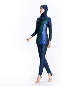 img 3 attached to Womens Islamic Swimsuit Gradient Burkini Women's Clothing