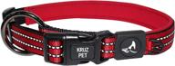 🐶 kruz reflective dog collar - kzv006 for small, medium, large dogs | adjustable 100% nylon pet neck collar with heavy duty o-ring | soft, comfortable neoprene padding logo