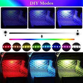 img 3 attached to 🚗 Winzwon Car LED Lights Interior - App-Controlled 48 LED Strip Light for iPhone and Android - Infinite DIY Colors and Music Sync