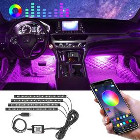 img 4 attached to 🚗 Winzwon Car LED Lights Interior - App-Controlled 48 LED Strip Light for iPhone and Android - Infinite DIY Colors and Music Sync