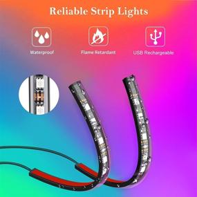 img 1 attached to 🚗 Winzwon Car LED Lights Interior - App-Controlled 48 LED Strip Light for iPhone and Android - Infinite DIY Colors and Music Sync