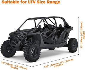 img 2 attached to 🛡️ Чехол для UTV NEVERLAND из океанского материала для Polaris RZR XP 4, General 4, Ranger Crew, Yamaha, Can-Am Defender max, Kawasaki - 4-6 пассажиров (до 155" длиной) - Защитите свой UTV с высочайшим качеством