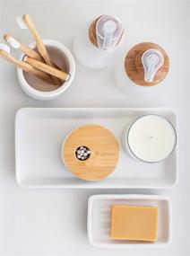 img 1 attached to 🦷 Full Circle Keep It Clean Toothbrush Holder with Bamboo Accent: A White Solution for Organized Toothbrushes