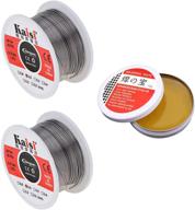 🔧 high-quality 2 pack solder wire tin lead rosin core + solder rosin flux paste gel kits for electronics repairs and diy soldering – fine 0.6mm wire reel (50g) and 0.35oz/10g gel logo