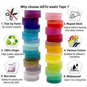 img 3 attached to 🎨 40-Piece Solid Color Assorted Washi Tape Set - 8mm Width for Crafts, Bullet Journaling, Labeling, or Coding - Art Supplies Ideal for Kids