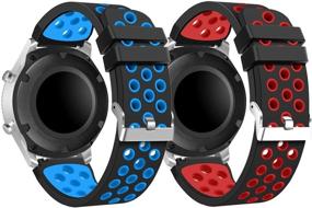 img 4 attached to 🏋️ Soft Silicone Sport Bands for Samsung Galaxy Watch 3 45mm & Gear S3 - 22mm Replacement Straps