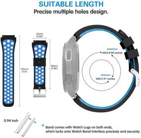 img 2 attached to 🏋️ Soft Silicone Sport Bands for Samsung Galaxy Watch 3 45mm & Gear S3 - 22mm Replacement Straps