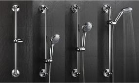 img 1 attached to 🚿 HotelSpa AquaCare Insta-mount Power Suction Stainless Steel Shower Slide Bar - Height and Angle Adjustable (24")