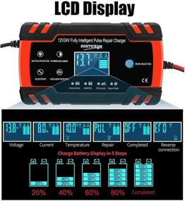 img 2 attached to 🔋 YONHAN Intelligent Car Battery Charger: 12V/8A 24V/4A with LCD, Pulse Repair - Ideal for Car, Truck, Motorcycle, Lawn Mower, Boat & More