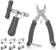 qkurt bike link plier + chain breaker splitter + 6 pairs bicycle missing link: professional chain repair tool kit, gray logo