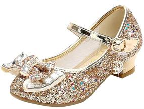 img 4 attached to Sparkling Princess Shoes for Bridesmaids: Amtidy Wedding Glitter Girls' Footwear