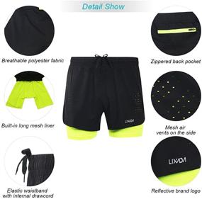 img 2 attached to 🏃 Gear Up with Lixada Men's 2-in-1 Running shorts: Quick Drying, Breathable, and Perfect for Active Training, Exercise, Jogging, and Cycling"