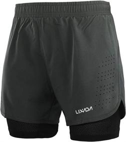 img 4 attached to 🏃 Gear Up with Lixada Men's 2-in-1 Running shorts: Quick Drying, Breathable, and Perfect for Active Training, Exercise, Jogging, and Cycling"